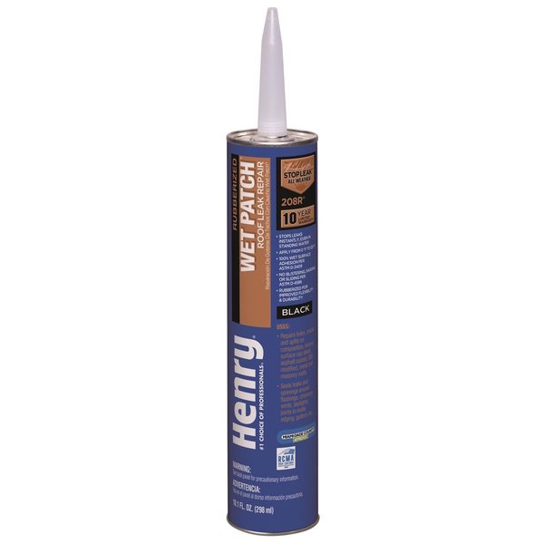 Wet Patch Henry  Black Asphalt Roof Cement 11 oz HE208R004